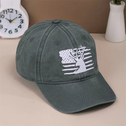 A Men’s Embroidered  Cotton Adjustable Simple And Casual Baseball Hat