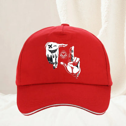 Cartoon Gesture Eye Personalized Pattern Printed Baseball Cap