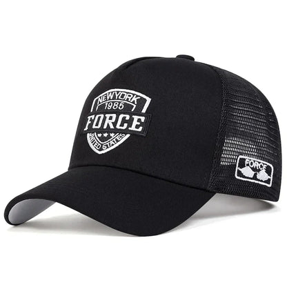 Unisex FORCE Letter Embroidery Baseball Net Caps