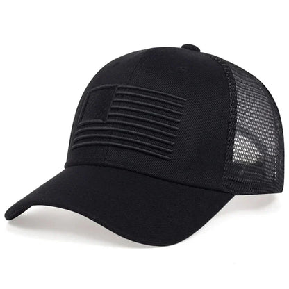 Fashion American Flag Embroidery Baseball Net Caps