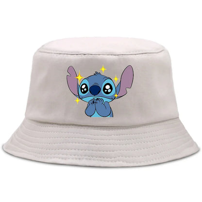Lilo Stitch Cotton Foldable Bucket Hat Women Hat Boys Girls Fishing Hunting Cap