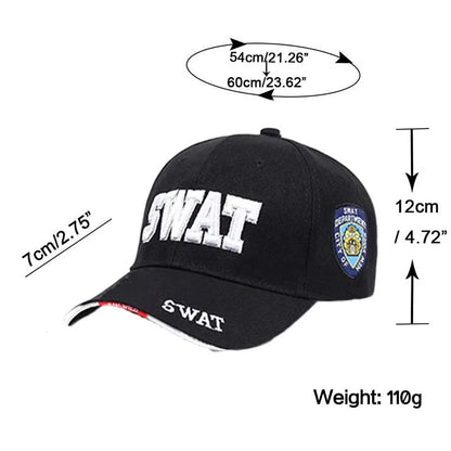 Sport Fashion SWAT Letter Embroidery Snapback Cap Unisex Baseball Caps