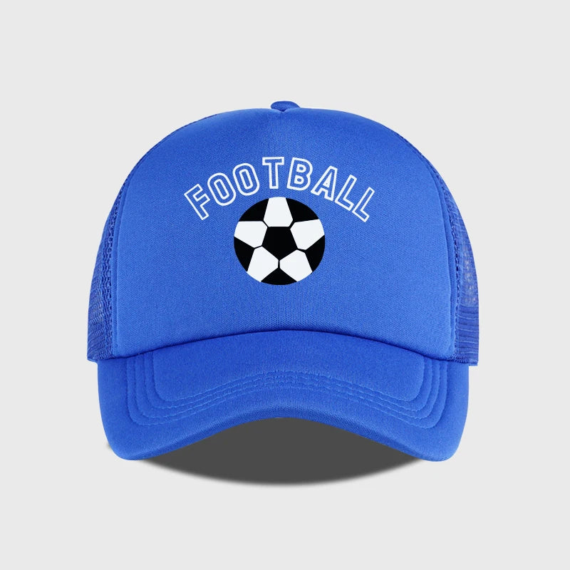 “FOOTBALL” Football-Print Sponge Mesh Cap Baseball Cap