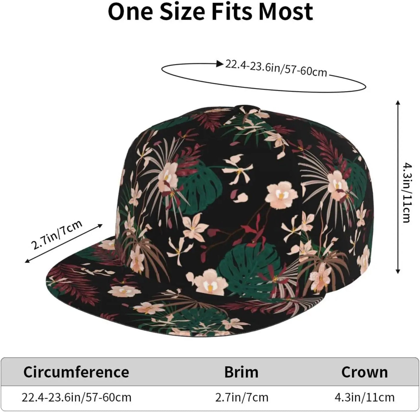 Hawaiian Tropical Flower Snapback Caps Men Women Boys Girls Fashion