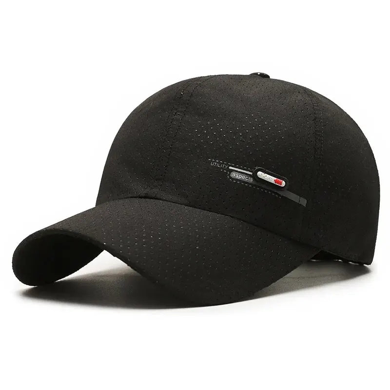 Summer Small Leather Label Quick dry Baseball Cap