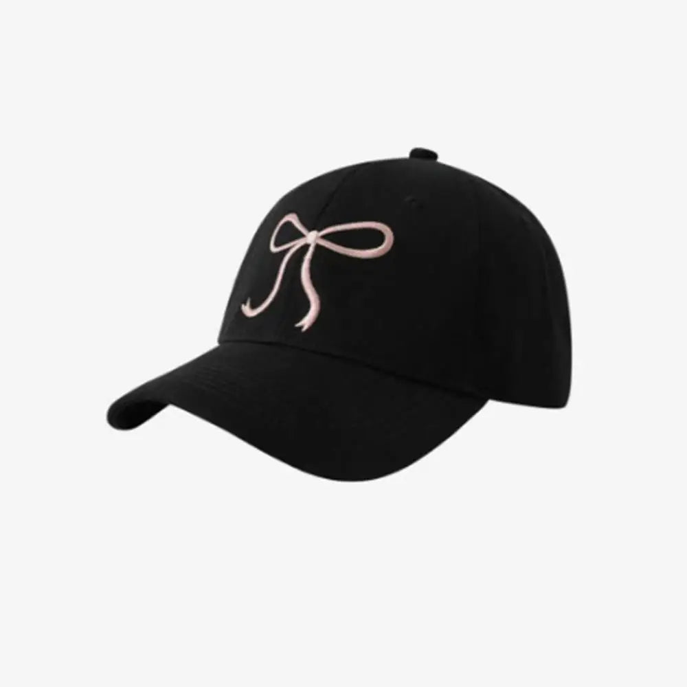 Solid Color Sweet Bowknot Embroidery Baseball Hat