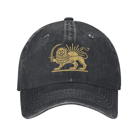 Iran Flag Map Persian Lion and Sun Symbol Unisex Baseball