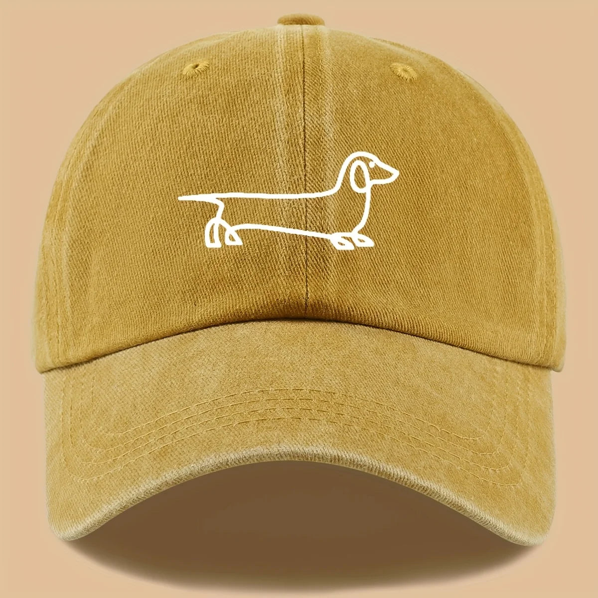 Simple Dog Print Baseball Cap, Versatile For Both Men And Women