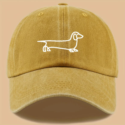 Simple Dog Print Baseball Cap, Versatile For Both Men And Women