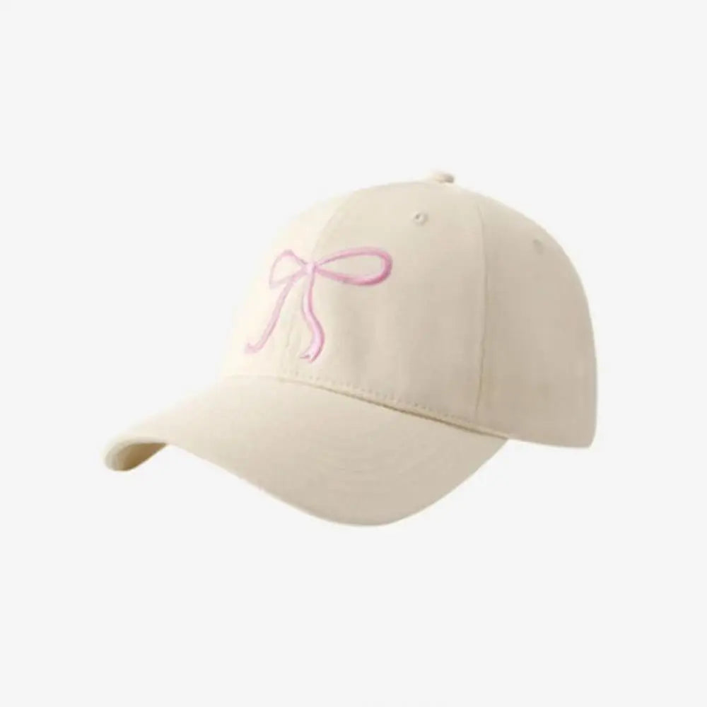 Solid Color Sweet Bowknot Embroidery Baseball Hat