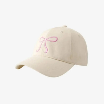 Solid Color Sweet Bowknot Embroidery Baseball Hat