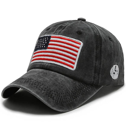 USA Flag Embroidery Baseball Cap Washed Distressed Sports Hat