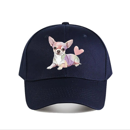 Colorful Chihuahua Heart Tail Baseball Cap