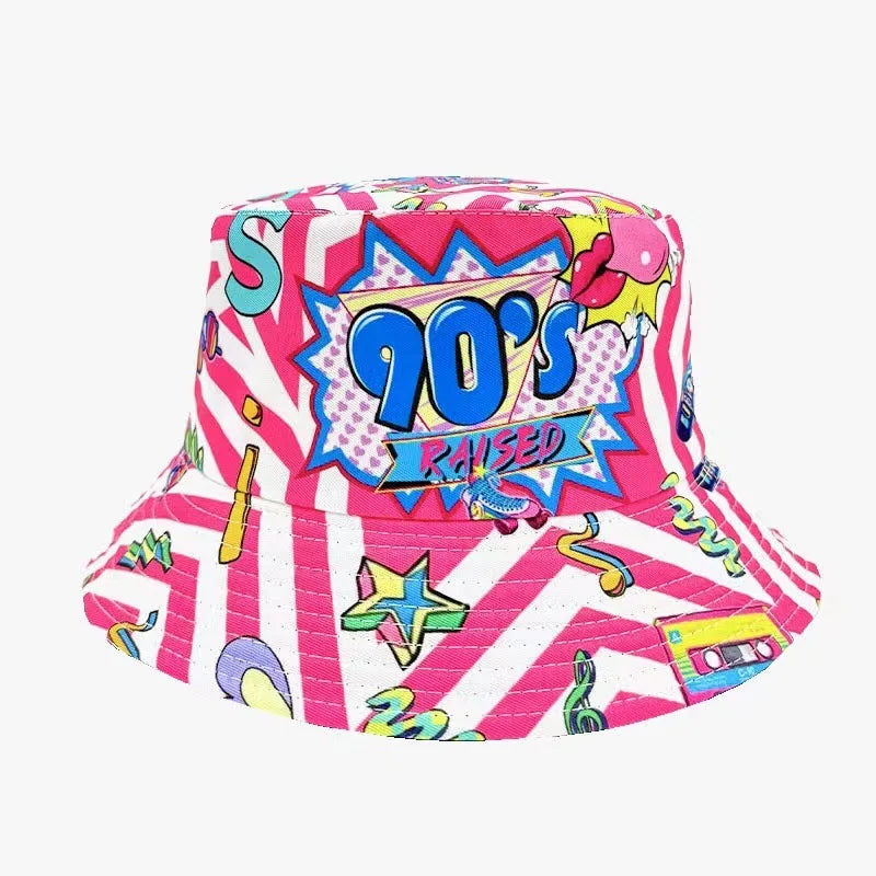 New Fashion Graffiti Sunscreen Bucket Hats Fashion Letter Print Fisherman