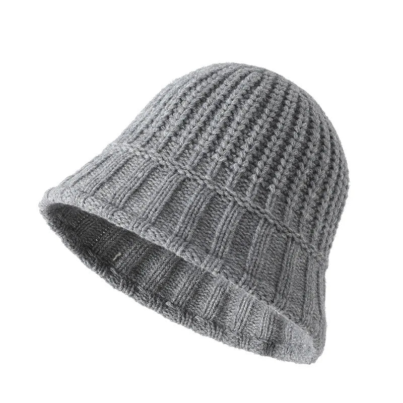 Knitted Bucket Hat Women Winter Autumn Wide brimmed Fisherman Cap