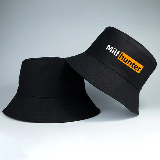 MILF Hunter Reversible Bucket Hat Adult Funny Streetwear Hip Hop Cap