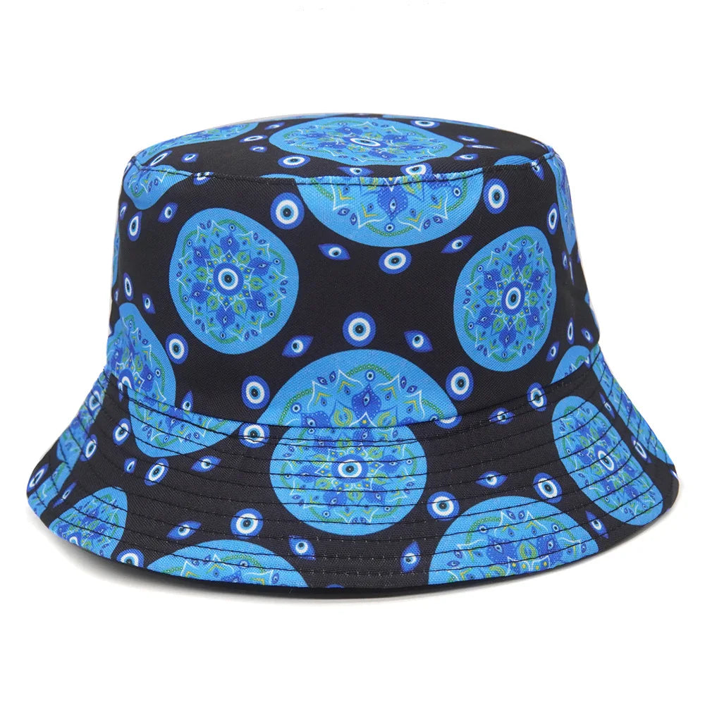Panama Bucket Hats Animal Letter Print Fisherman Hat For Women Men