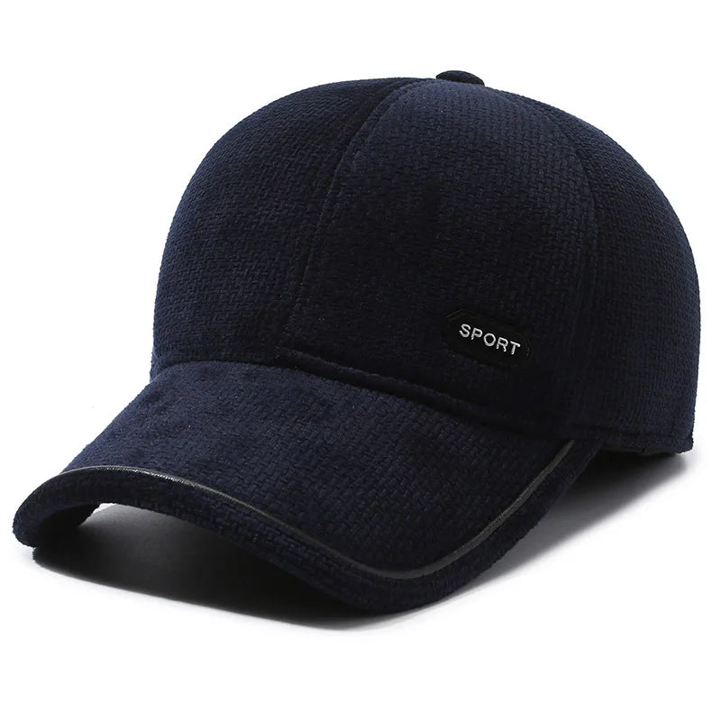 Warm Winter Baseball Cap with Ear Flaps For Men