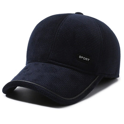 Warm Winter Baseball Cap with Ear Flaps For Men