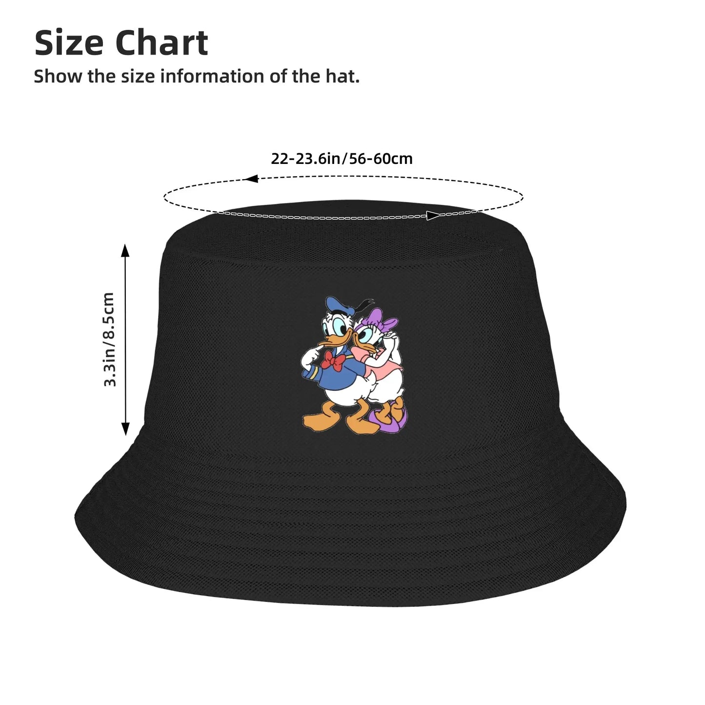 Women Men Bucket Hat Donald Duck And Daisy Duck Beach Hatwear Packable