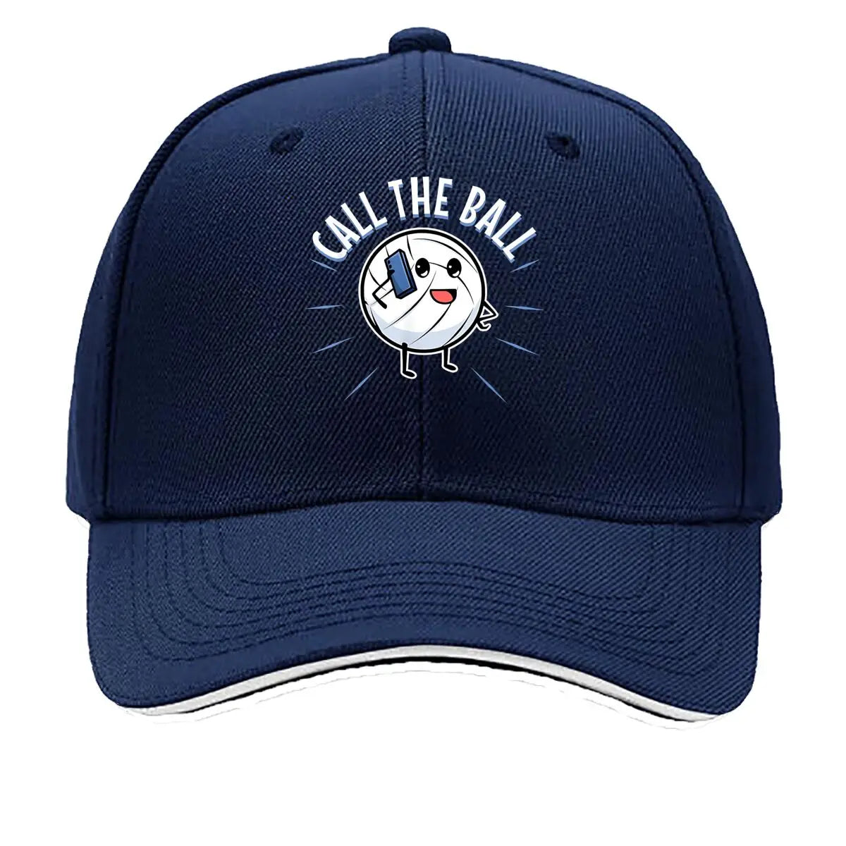 Call The Ball Volleyball Cartoon Black Sandwich Baseball Cap