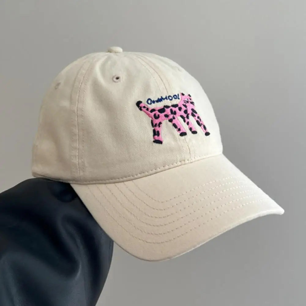Cat Embroidered Cotton Mesh Baseball Cap