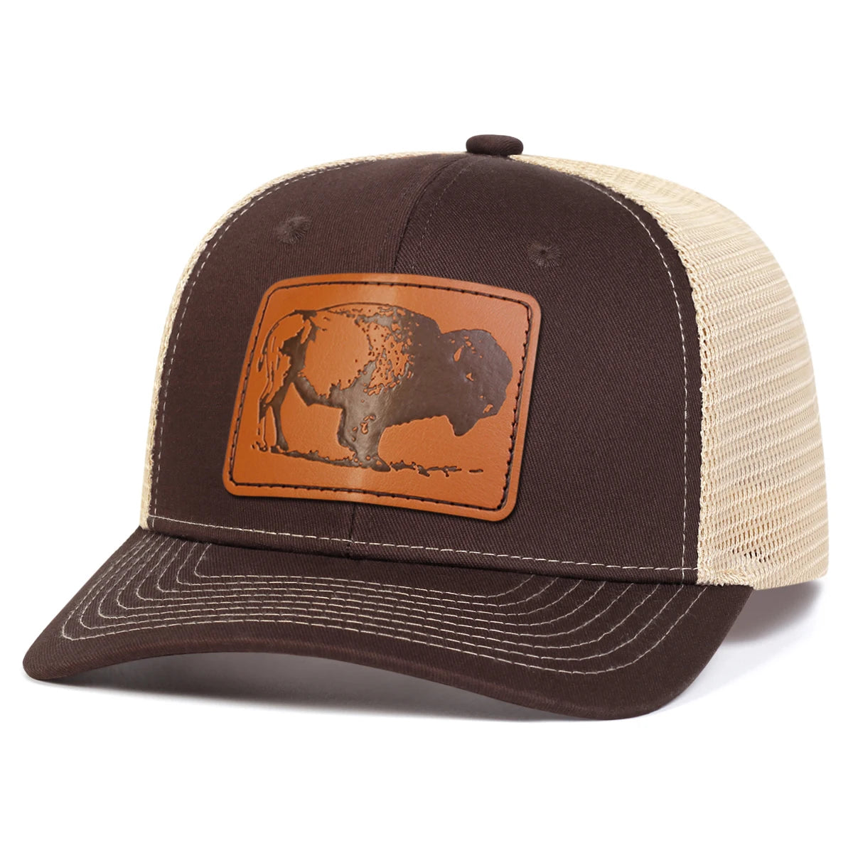 Unisex Yak Leather Label Baseball Caps