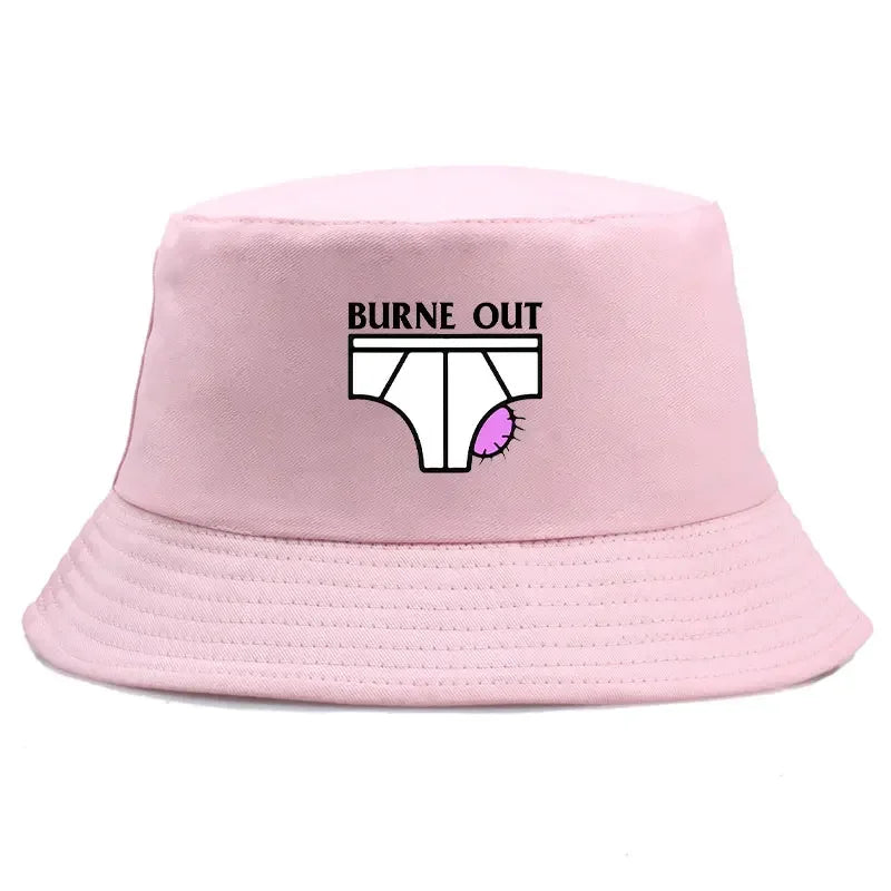 Adult Burne Out Summer Bob Fisherman Cap Woman Man Bucket Hats