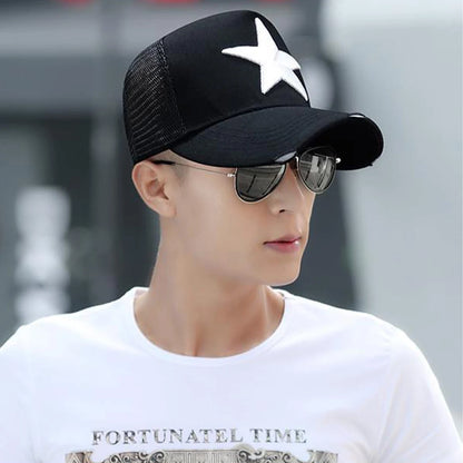 Broken Embroidered Five-pointed Star Baseball Hats
