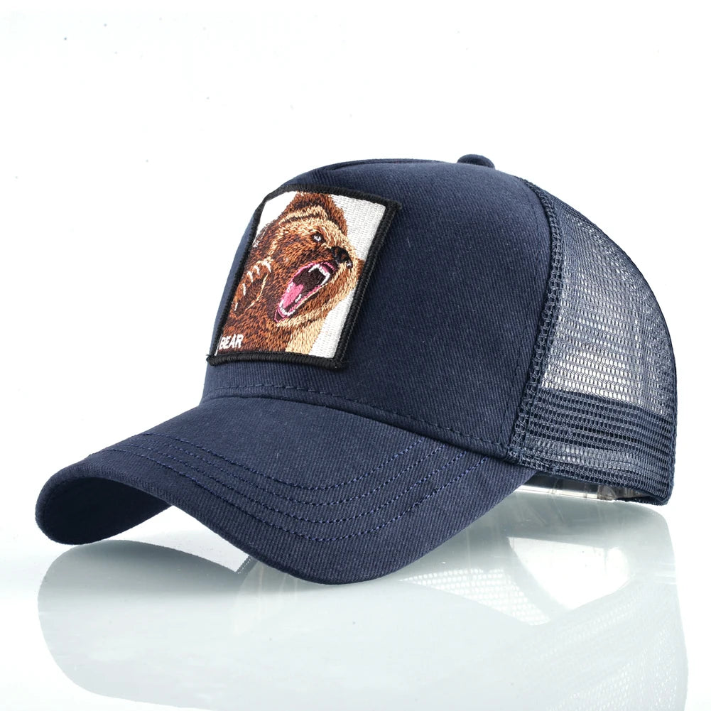 Four Seasons Snapback Baseball Cap Men Fashion Bear Embroidery