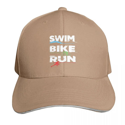 Triathlon Swim Bike Run Athlete Cap Fashion Casual Baseball Caps