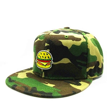 Four Seasons Cotton Hamburger Embroidery Baseball Cap Snapback Hats For Men Women