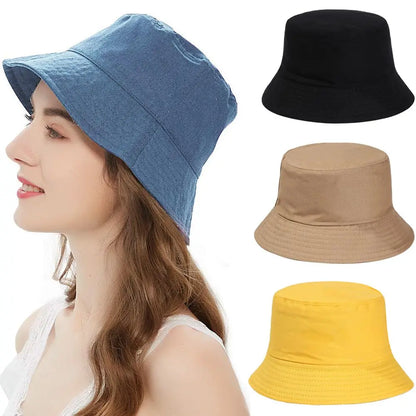 Women Men Bucket Hat Anti-UV Beach Sun Hat Summer Sunscreen Panama Hat