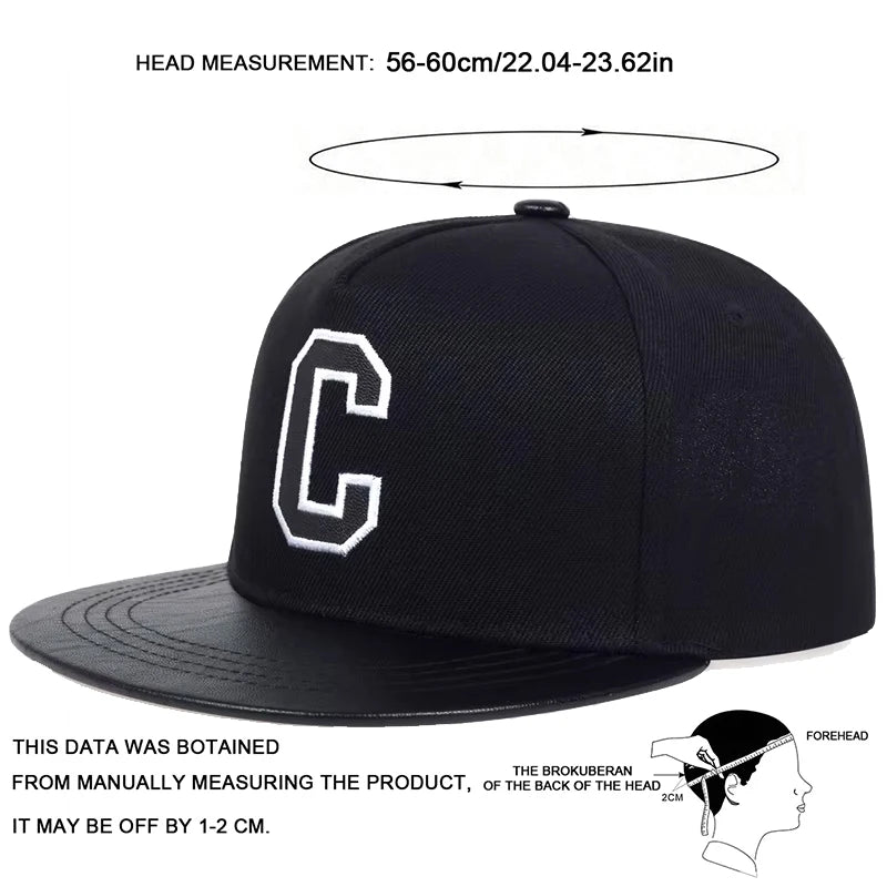 Unisex C Letter Embroidery Hip-hop Hats Spring Autumn Adjustable Baseball Caps Snapback Caps