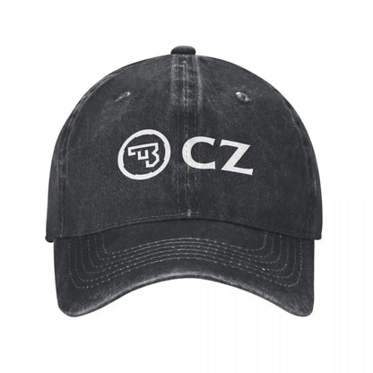 White CZ Guns Logo Unisex Baseball Caps