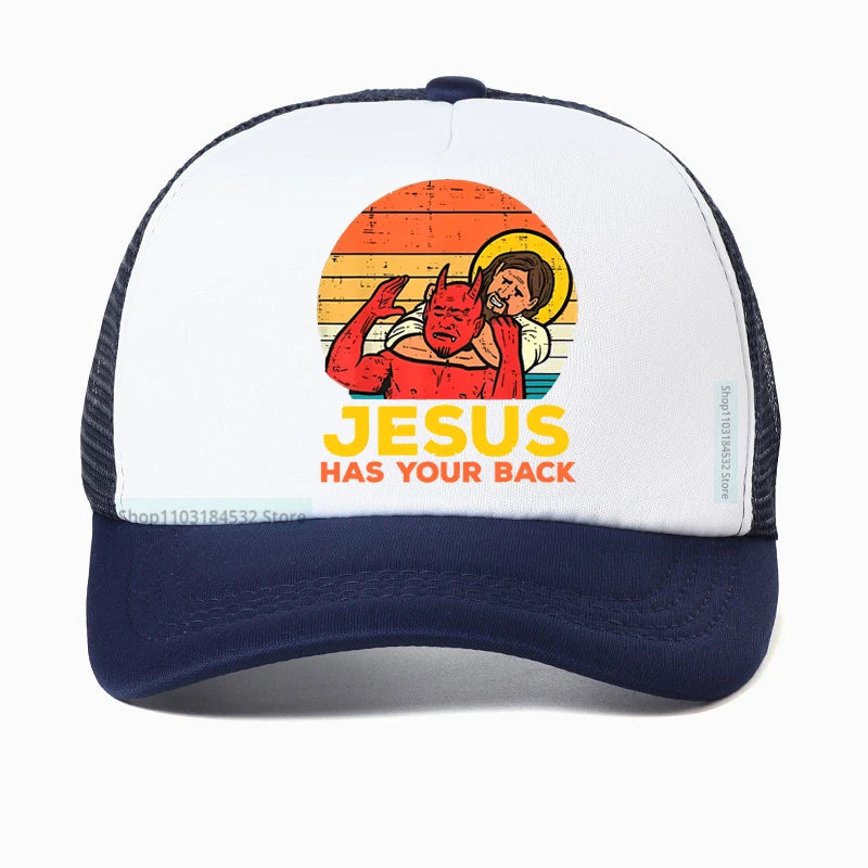 Jesus Has Your Back Jiu Jitsu Retro Christian Baseball Cap