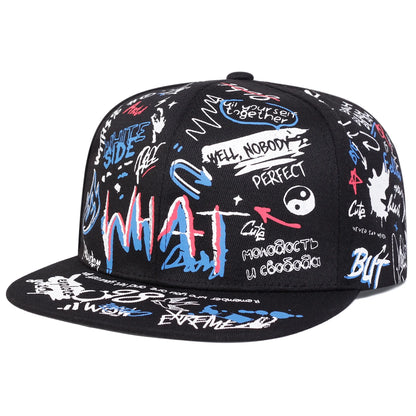 Unisex WHAT Graffiti Print Hip-hop Hats Fashion Spring Autumn Outdoor