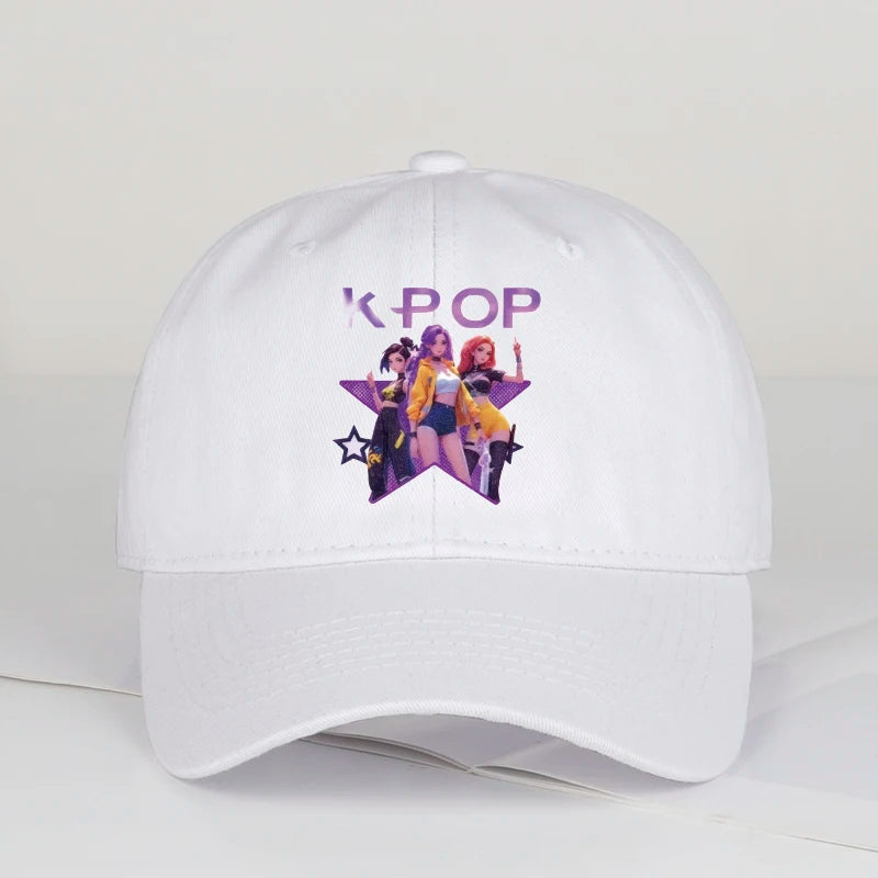 K-POP Cartoon Girl Group Star Print Soft-Peak Baseball Cap