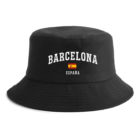Unisex Barcelona España Flag Print Bucket Hat