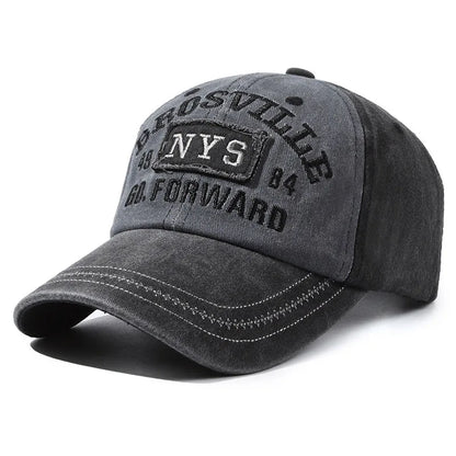 Four Seasons Men's Baseball Cap Casual Distressed Washed Cotton Letters Embroidered