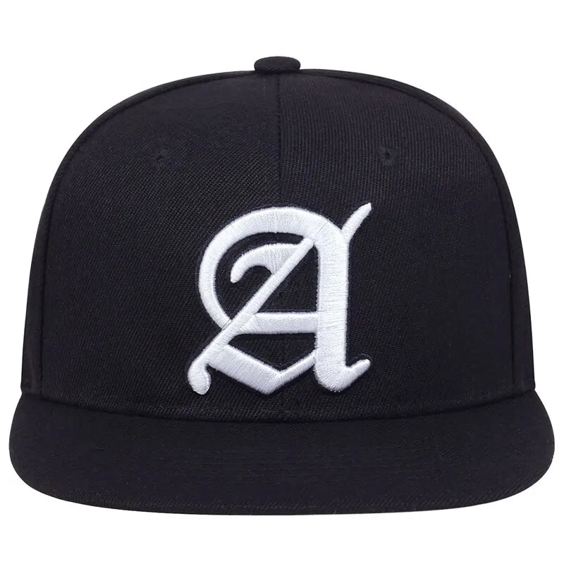 Unisex Personality A Letter Embroidery Hip-hop Hats Snapback Caps Baseball Caps Sunscreen Hat