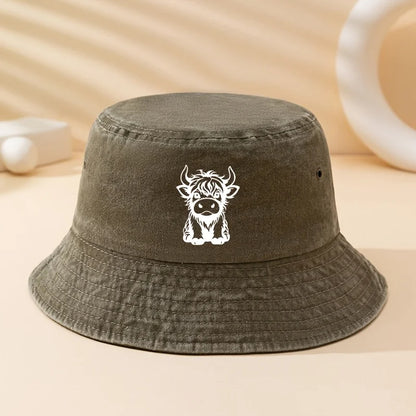 Fashionable And Versatile Scottish Cow Print Bucket Hat