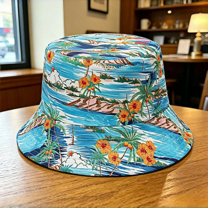 Hawaii Coconut Tree Wide-Brimmed Stylish Classic Bucket Hat