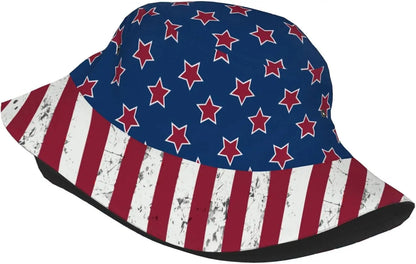 USA Flag Sun Hats For Men Women American Flag Bucket Hat