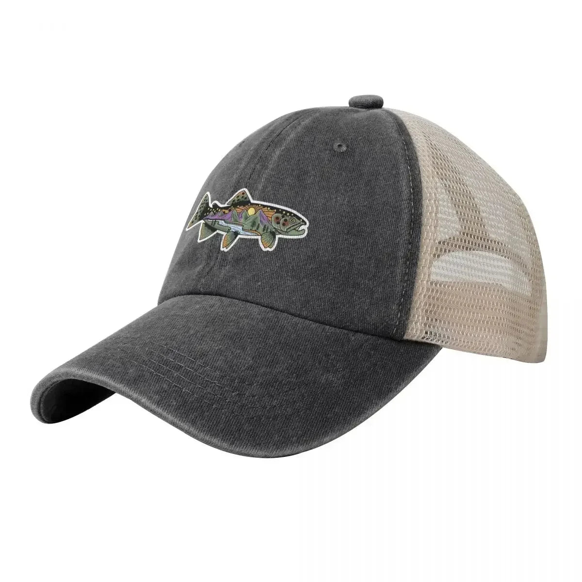 Fish Fashion Unisex Cartoon Snake River Mountain Trout Baseball Cap