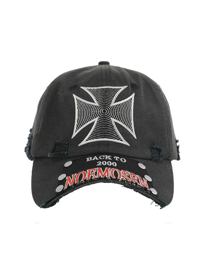Broken Style Bull's-eye Cross Embroidery Baseball Hats
