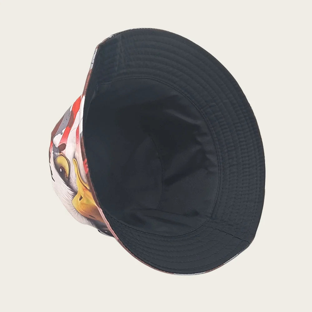 Unisex Patriotic American Flag Bald Eagle Print Bucket Hat