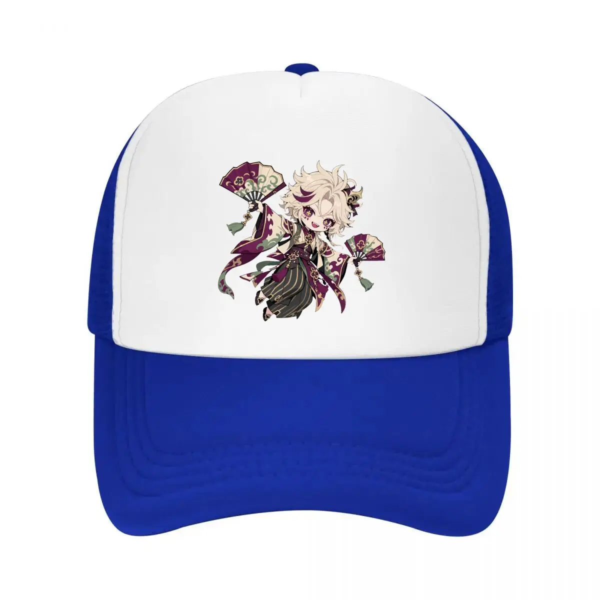 Playful Chibi Demon Fan Mascot Mesh Baseball Cap