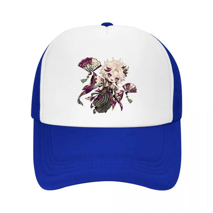 Playful Chibi Demon Fan Mascot Mesh Baseball Cap