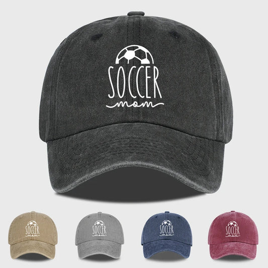 Soccer Mom Print Washed Baseball Cap